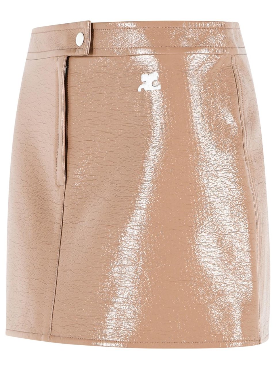 COURREGES 'Reedition' 'Bronzer' Vinyl Miniskirt Neutraal