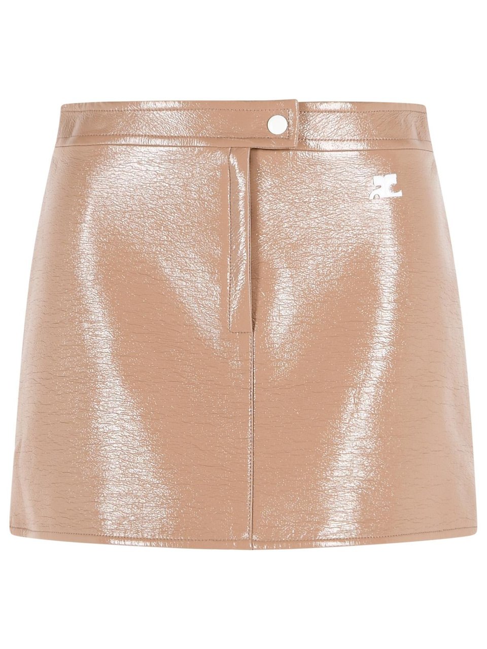 COURREGES 'Reedition' 'Bronzer' Vinyl Miniskirt Neutraal