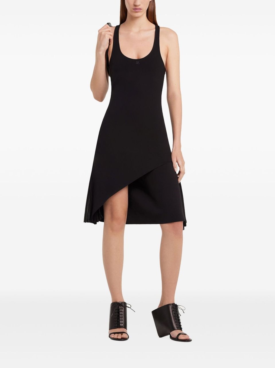 COURREGES Knee-Length Black Dress Zwart