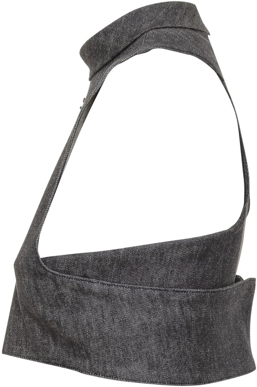 COURREGES Top in Denim Zwart