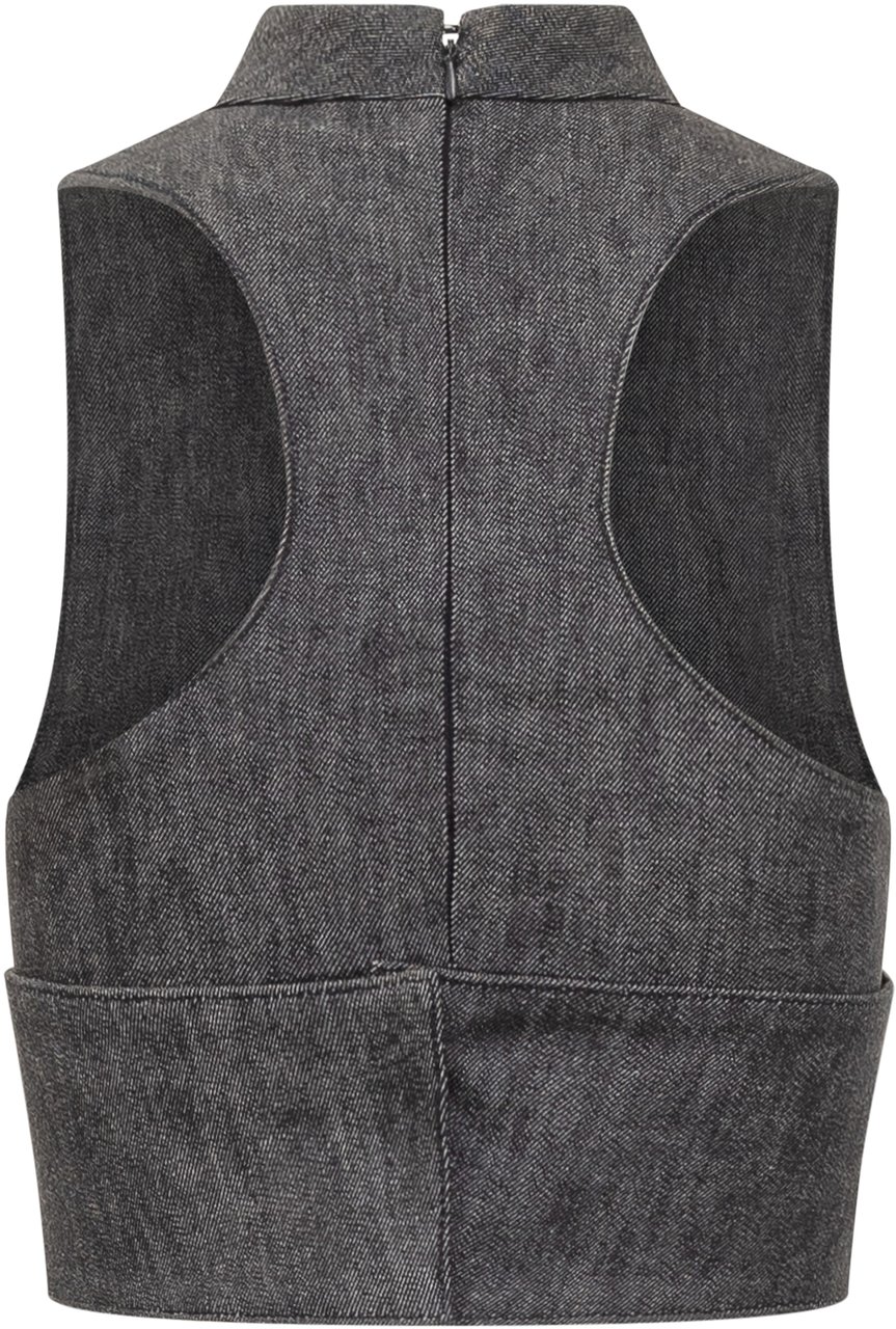 COURREGES Top in Denim Zwart