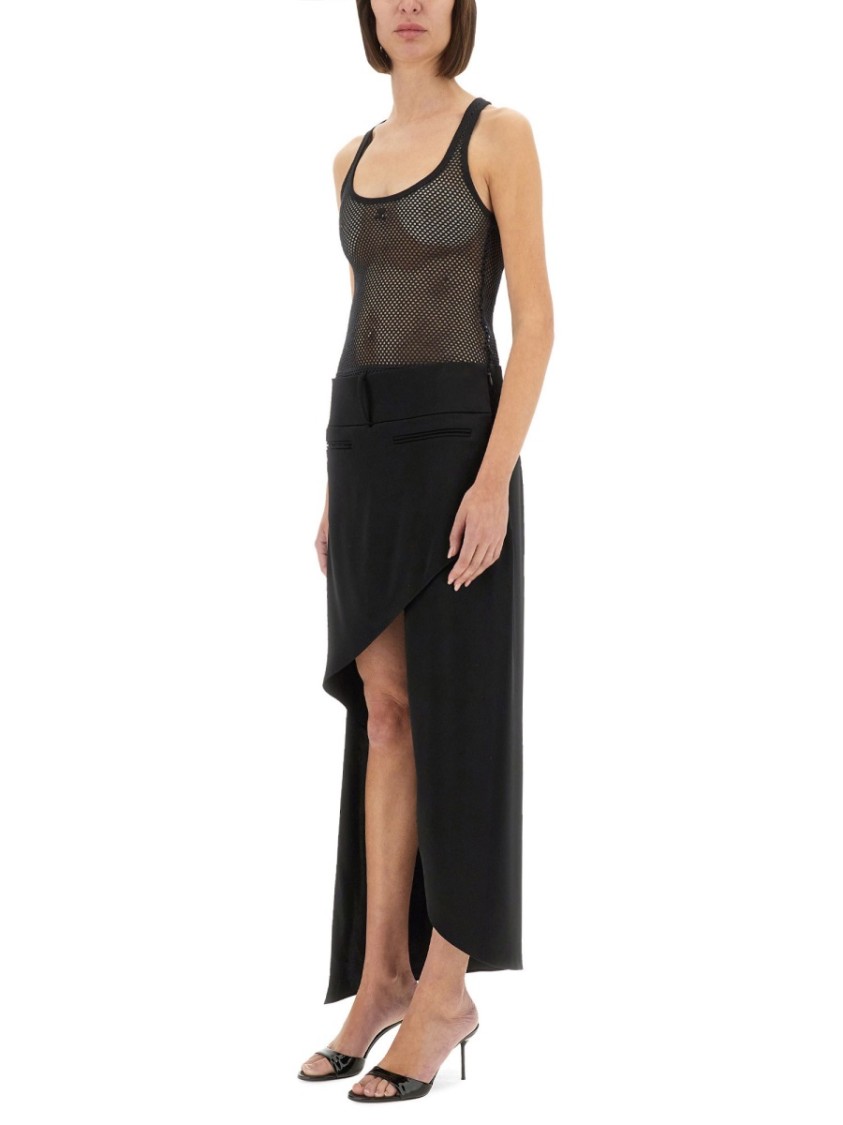 COURREGES Lightweight Mesh Tank Top Crafted Zwart