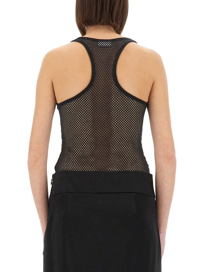 COURREGES Lightweight Mesh Tank Top Crafted Zwart