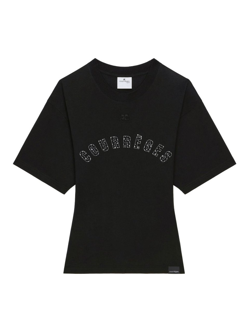 COURREGES Round Neck T-Shirt Zwart