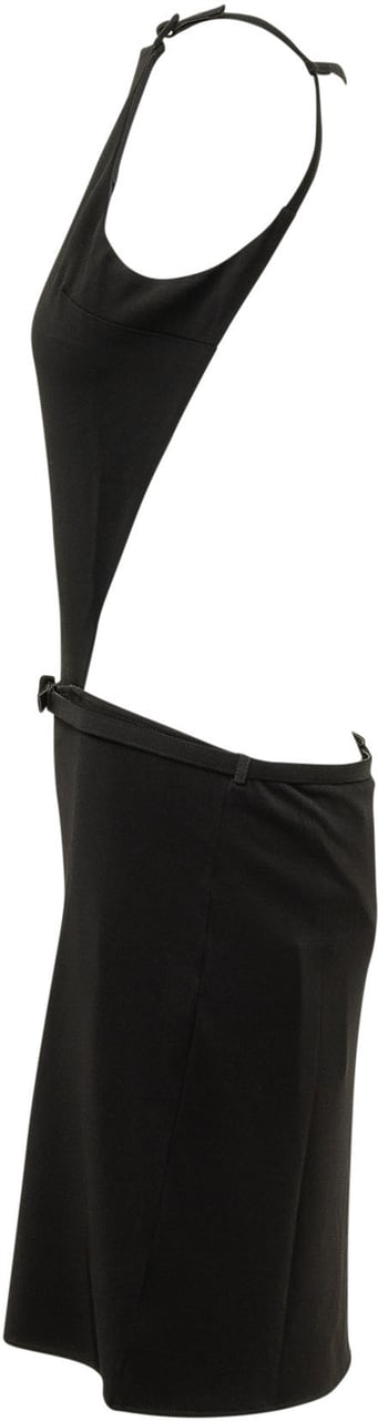 COURREGES Abito Senza Maniche con Cut Out e Cintura Zwart