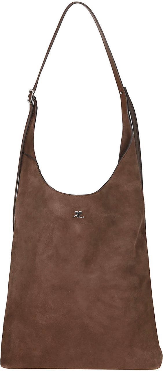 COURREGES Large Melt Suede Tote Bag Brown Bruin