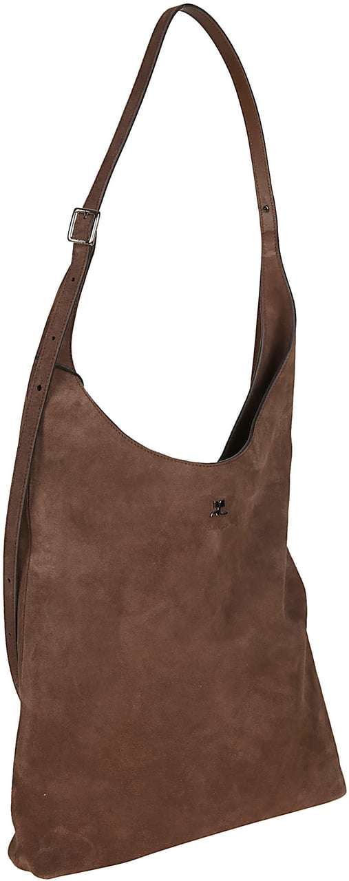 COURREGES Large Melt Suede Tote Bag Brown Bruin