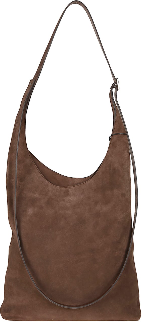 COURREGES Large Melt Suede Tote Bag Brown Bruin