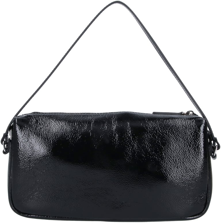COURREGES Black Three Sixty Nubuck Shoulder Bag Zwart