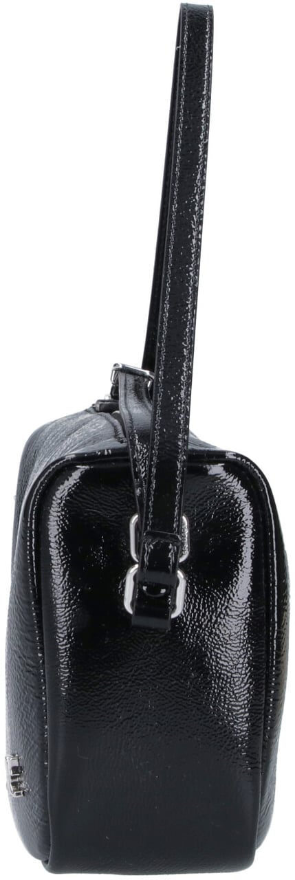 COURREGES Black Three Sixty Nubuck Shoulder Bag Zwart