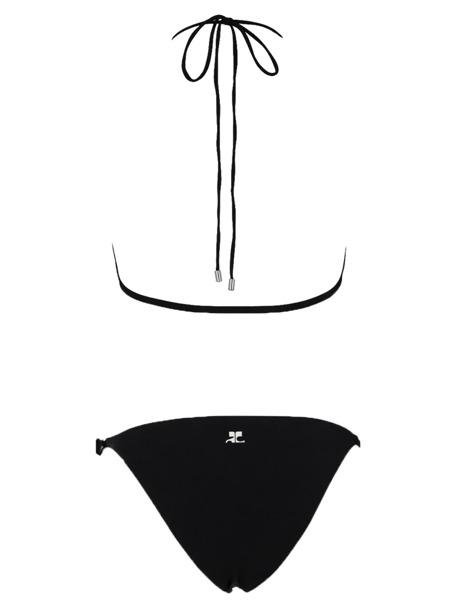 COURREGES Triangle Buckle Accent Bikini Jumpsuit Zwart
