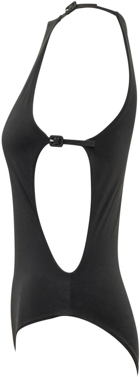 COURREGES Costume Intero Cut Out con Logo Zwart