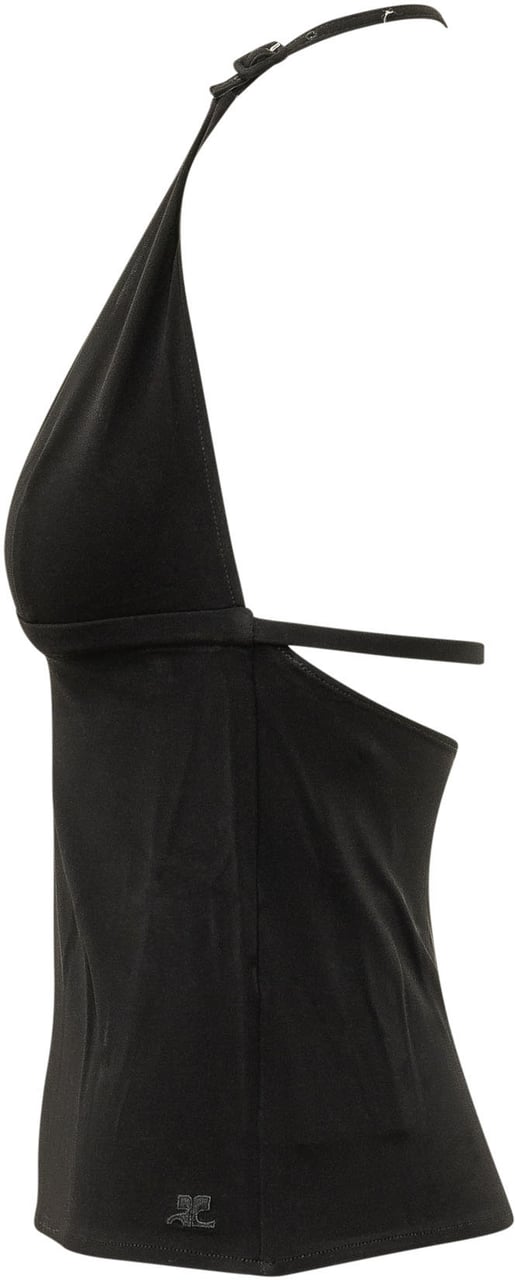 COURREGES Top Bikini con Spalline Sottili Zwart