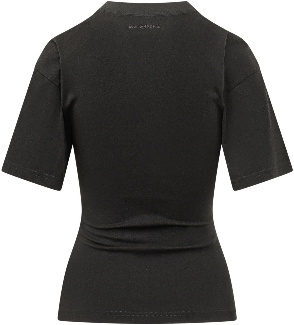 COURREGES T-shirt con Stampa e Linea Aderente Zwart