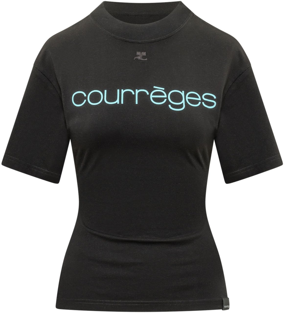COURREGES T-shirt con Stampa e Linea Aderente Zwart