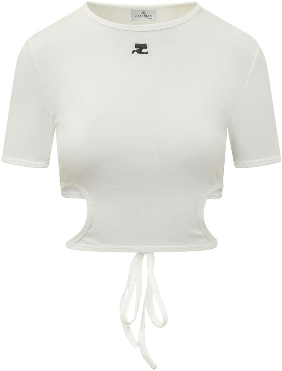 COURREGES T-shirt con Cut Out e Laccio Wit
