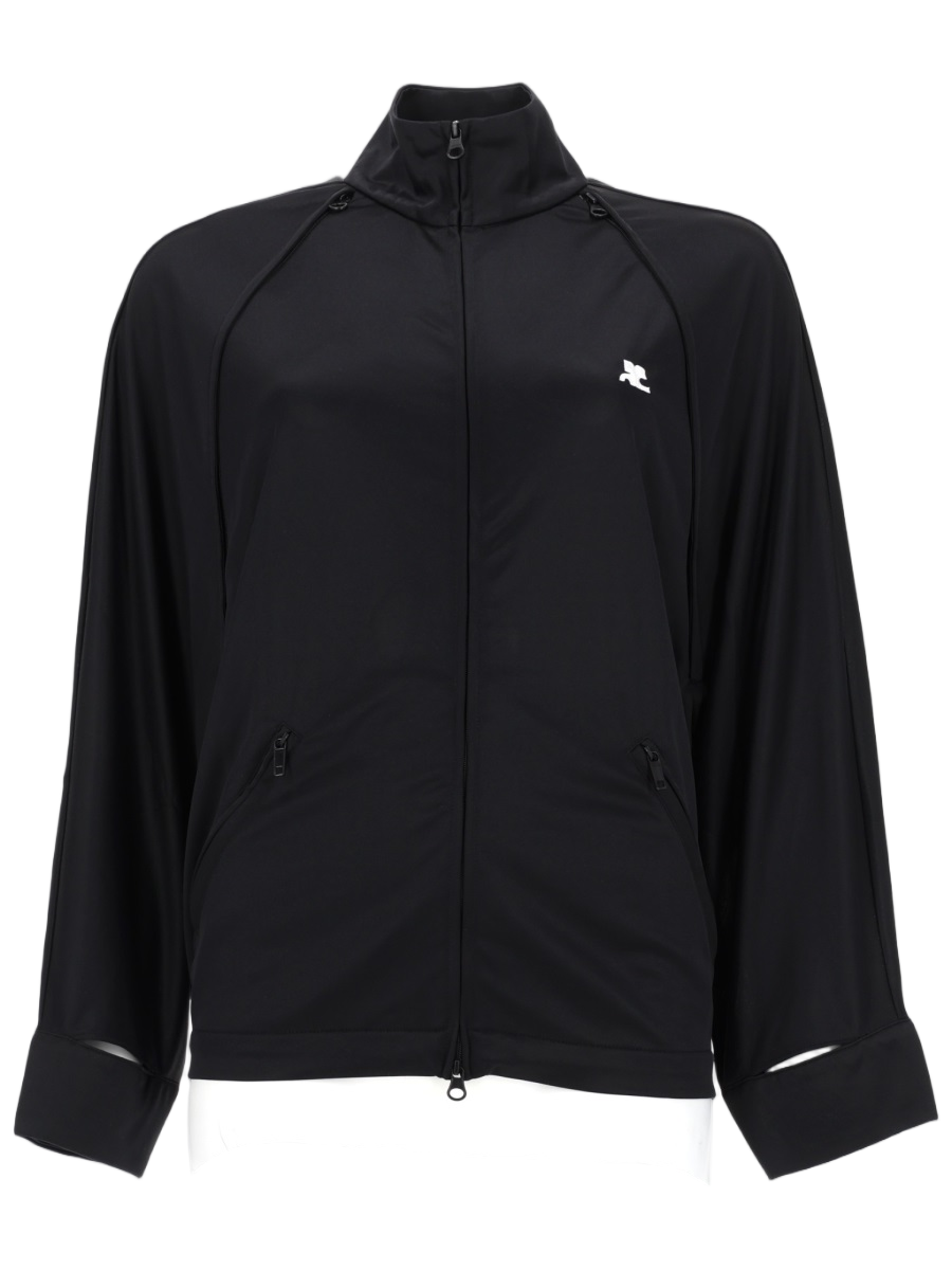 COURREGES Black Cut-Out Details Track Jacket Zwart