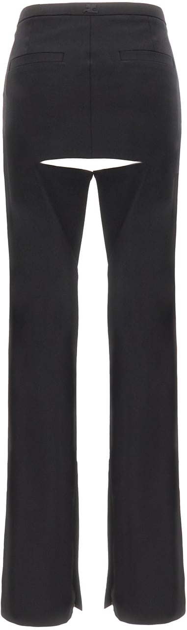 COURREGES Courreges Black stretch wool pant Zwart
