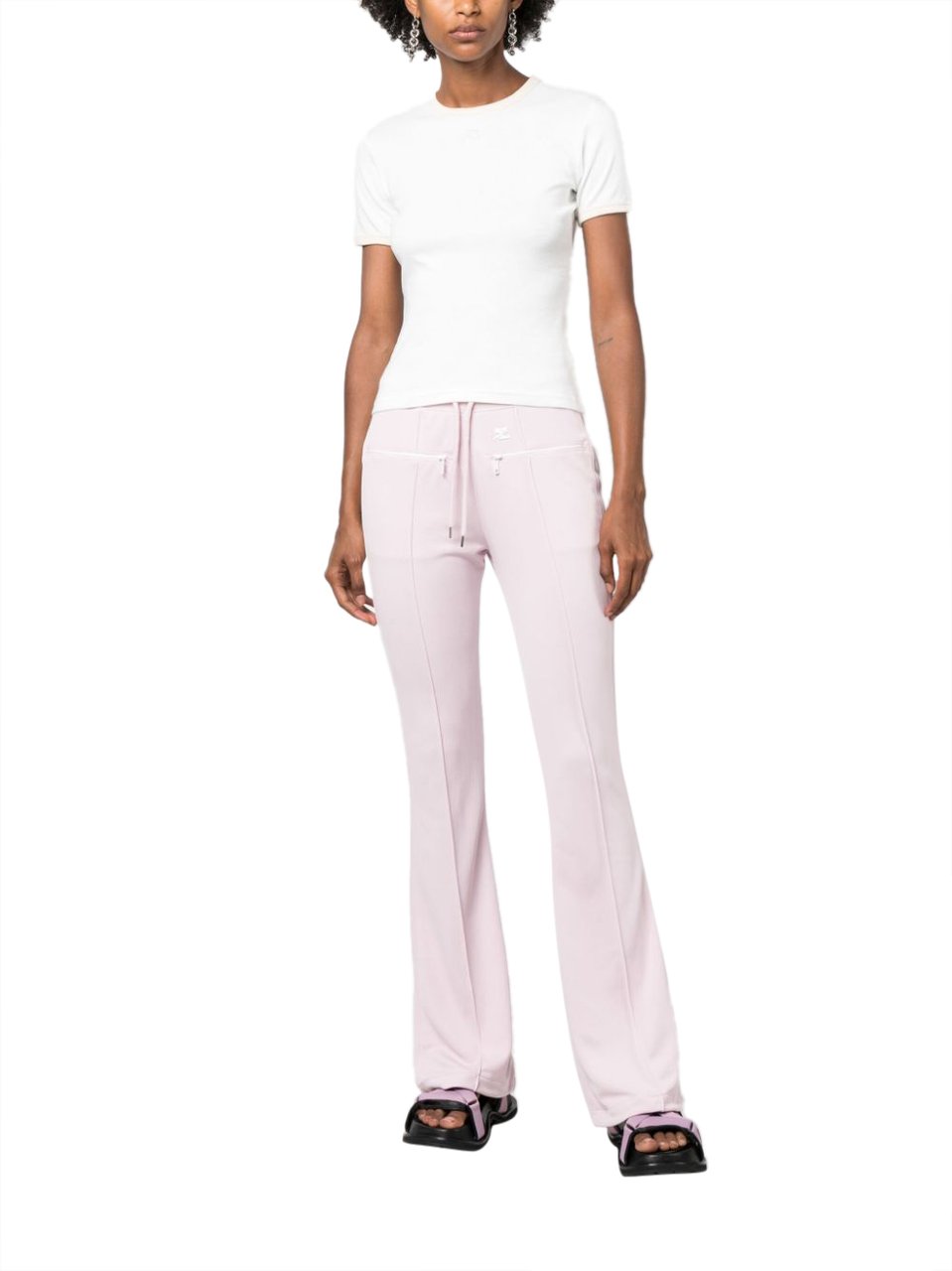 COURREGES Trousers Powder Pink Roze