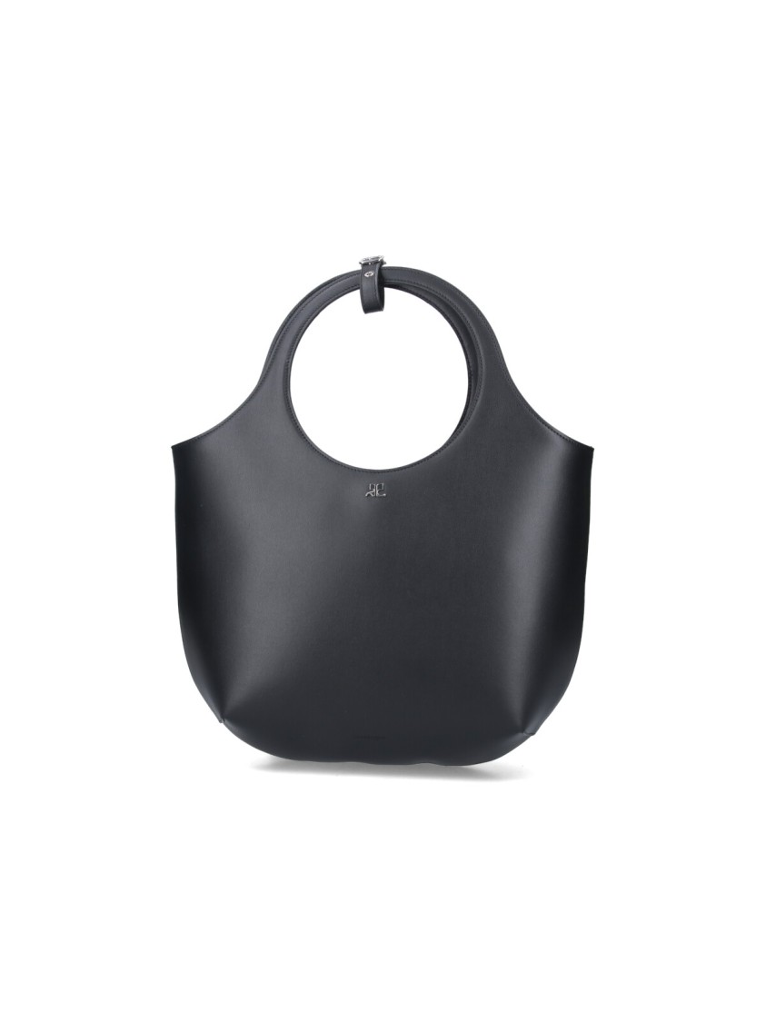 COURREGES "Holy" Medium Handbag – Black Zwart