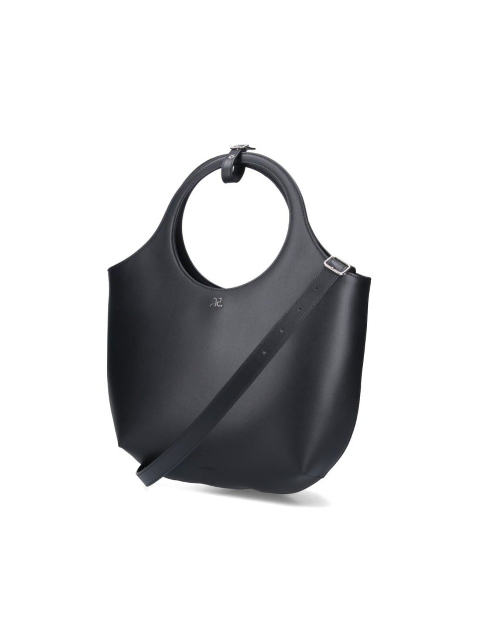 COURREGES "Holy" Medium Handbag – Black Zwart