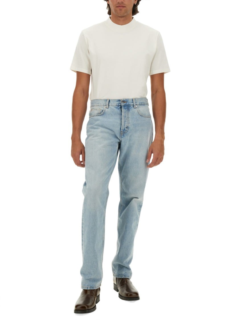 COURREGES Logo-Embellished Cotton T-Shirt With High Neckline Wit