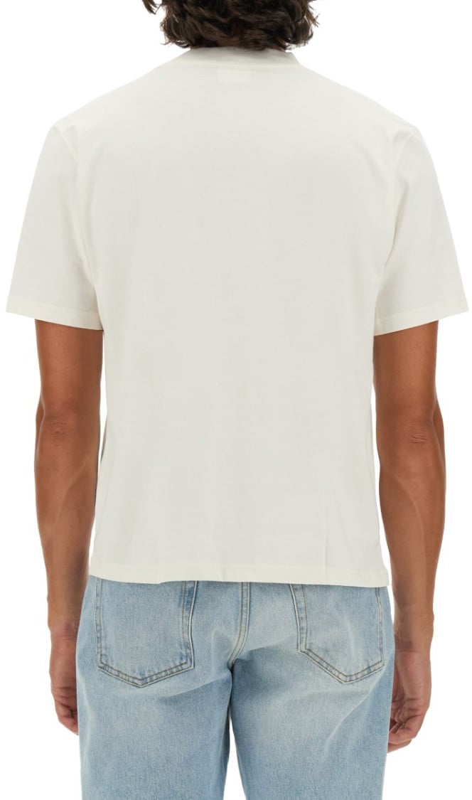 COURREGES Logo-Embellished Cotton T-Shirt With High Neckline Wit