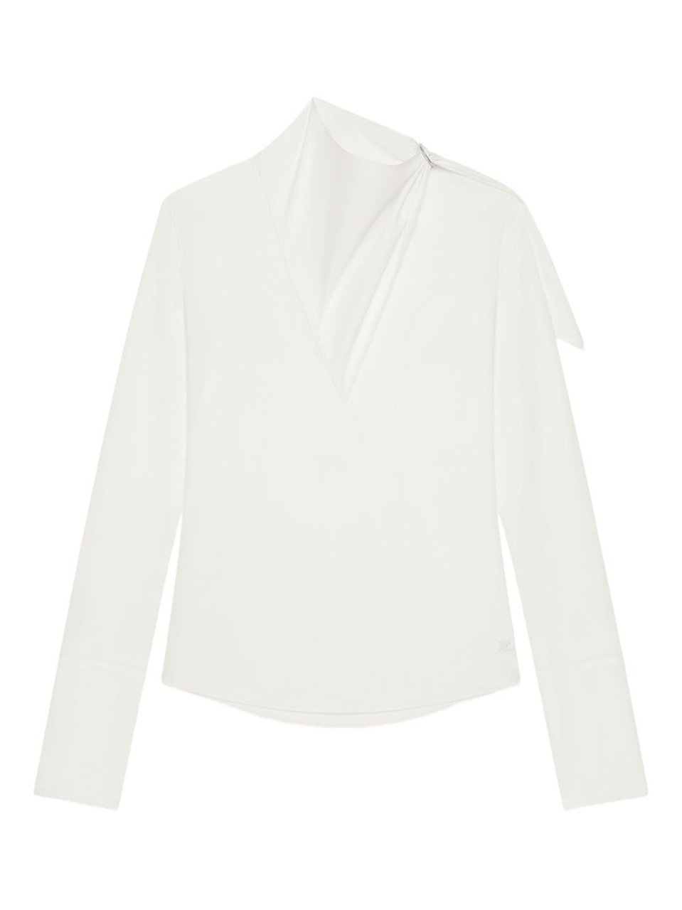 COURREGES Asymmetric White Long-Sleeved Top Wit