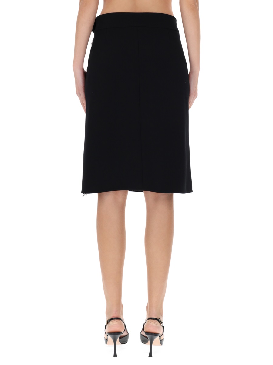 COURREGES Neutrals Side Zipper Structured Skirt Zwart