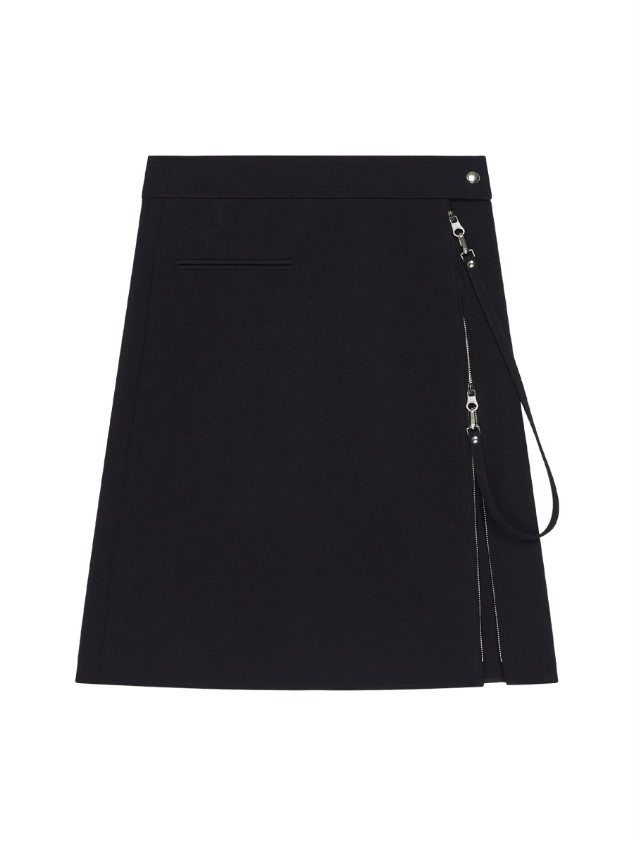 COURREGES Neutrals Side Zipper Structured Skirt Zwart