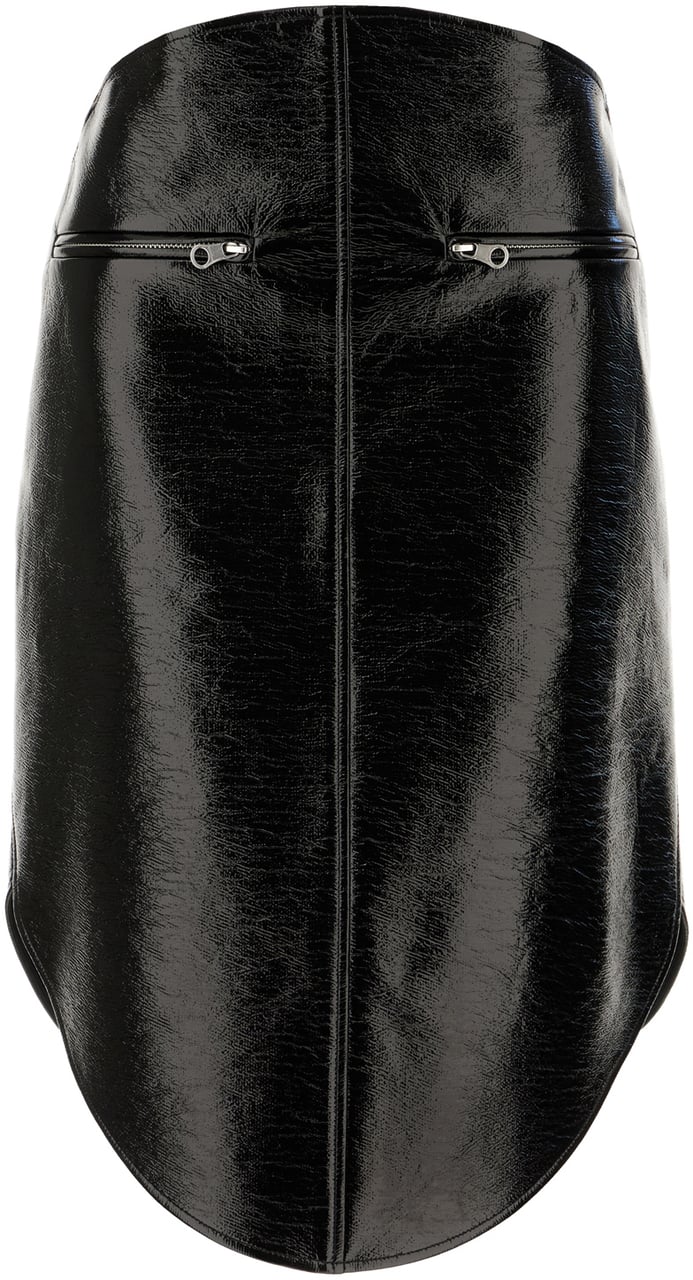 COURREGES Courreges Black synthetic leather skirt Zwart