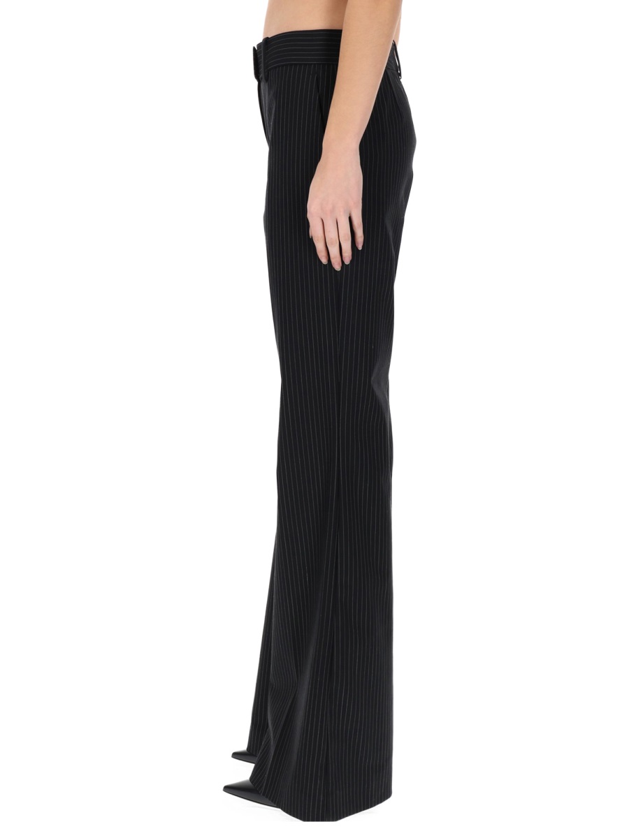 COURREGES Neutrals Pinstripes Wide Leg Pants Zwart