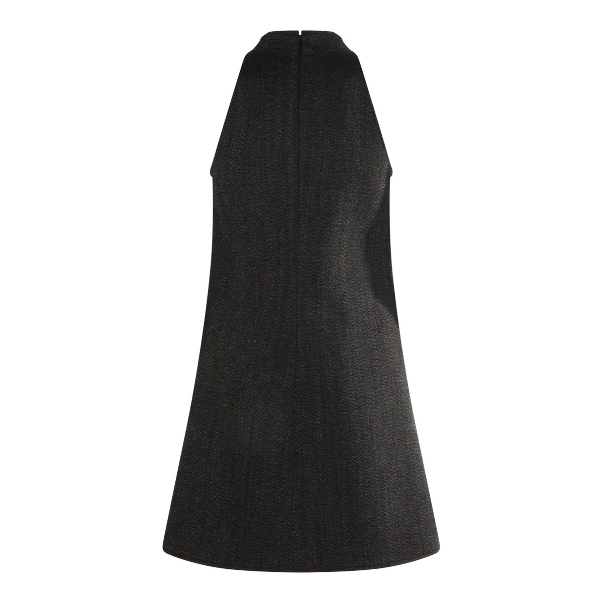 COURREGES Black Wool Dress Zwart