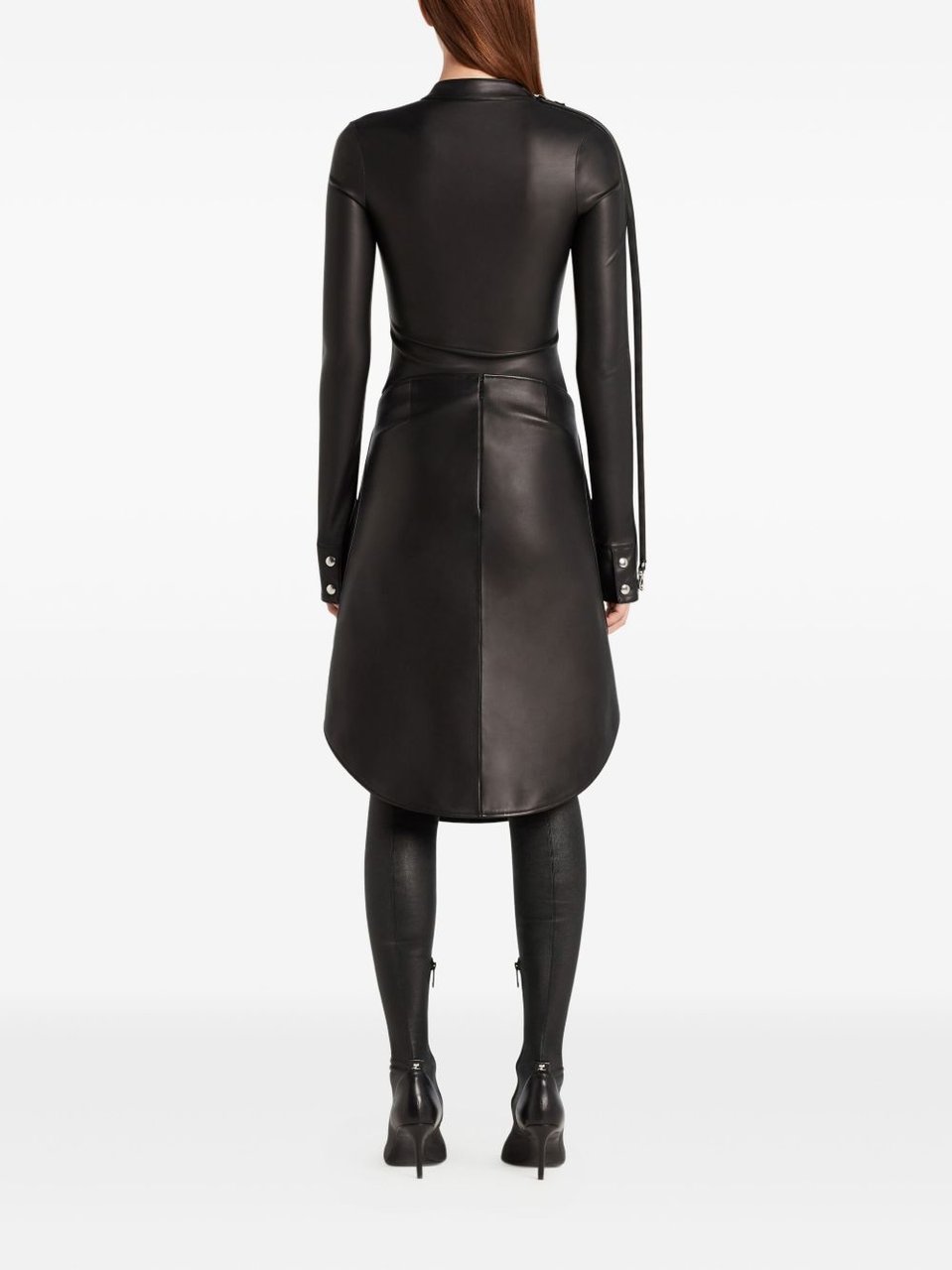 COURREGES Front-Zip Long-Sleeved Top With Embroidered Logo Zwart