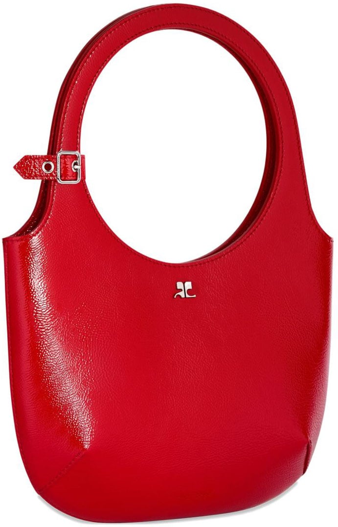 COURREGES Red Top Grain Bovine Leather Bag Rood