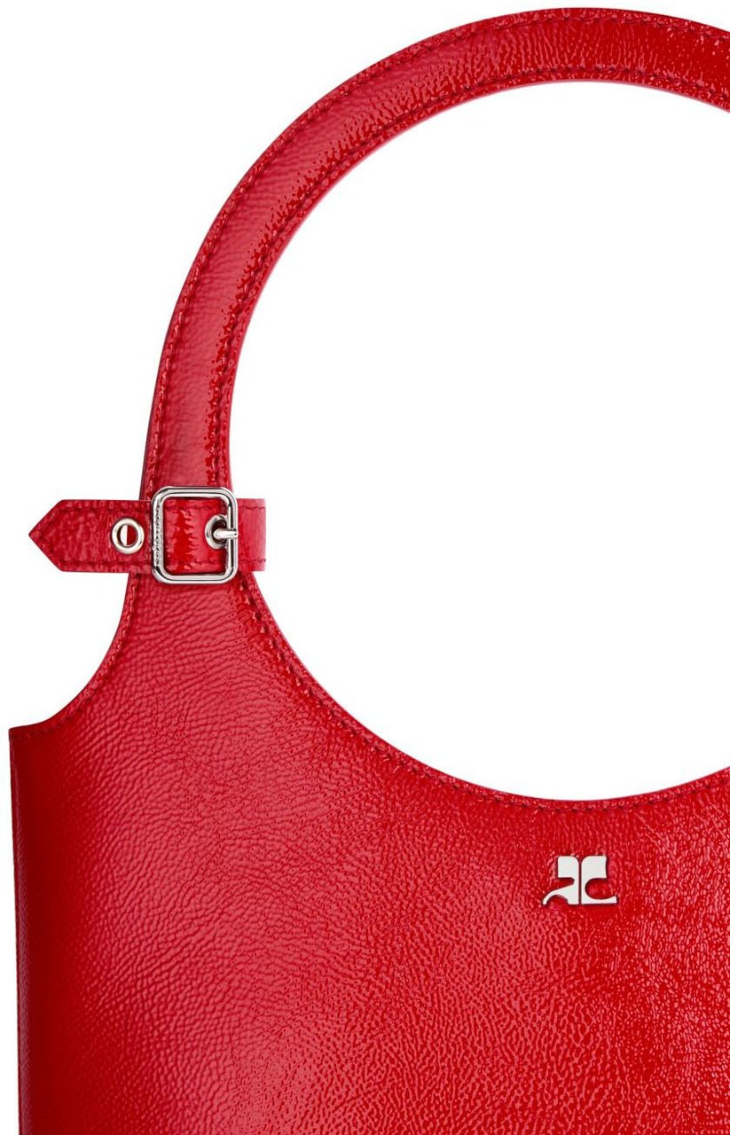 COURREGES Red Top Grain Bovine Leather Bag Rood