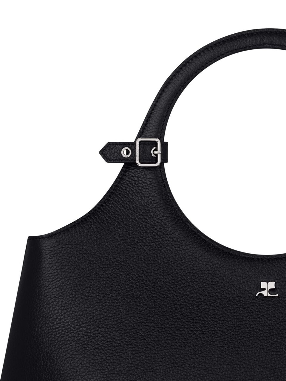 COURREGES Circular Top Handle Bag Zwart