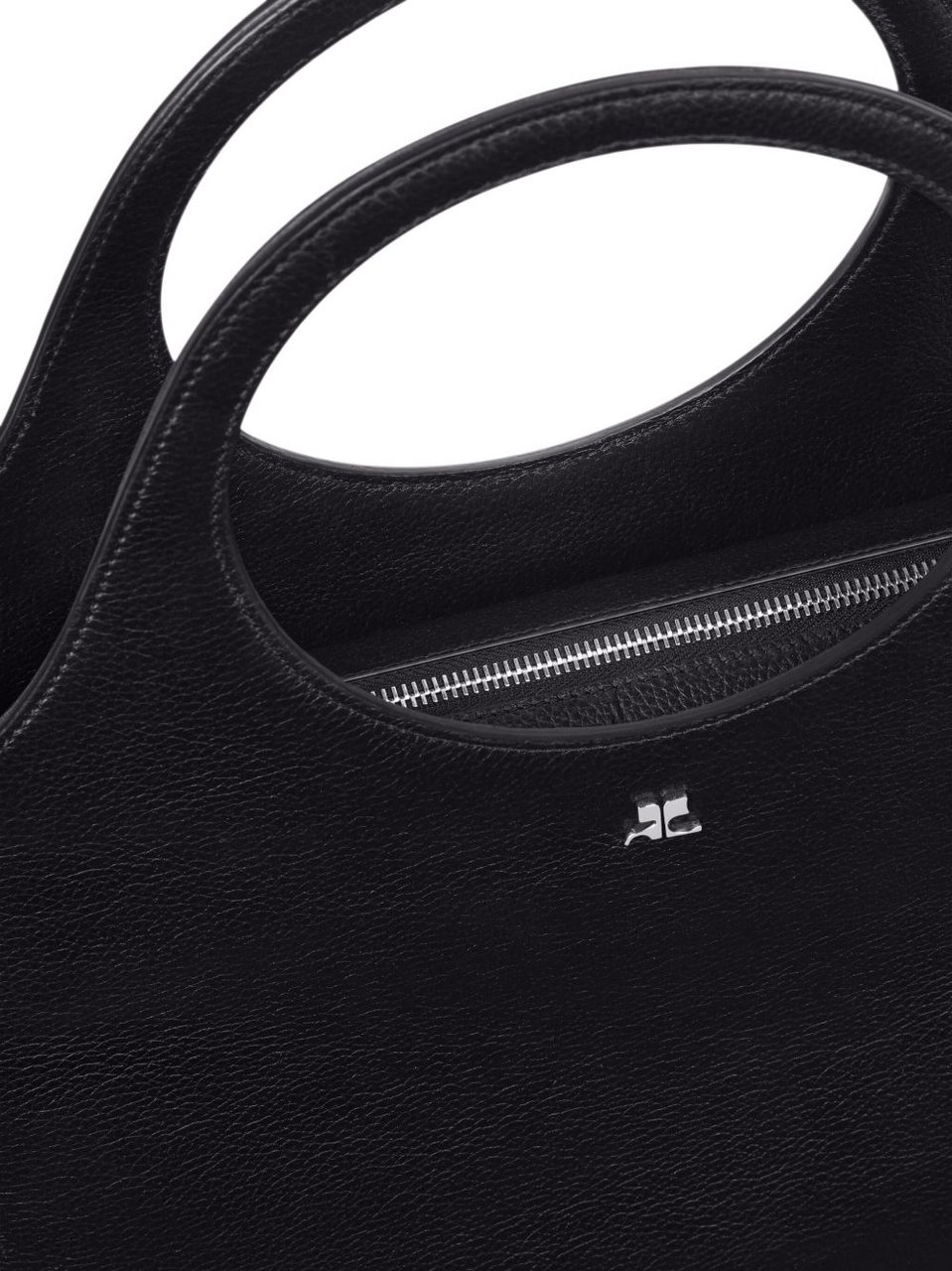 COURREGES Circular Top Handle Bag Zwart