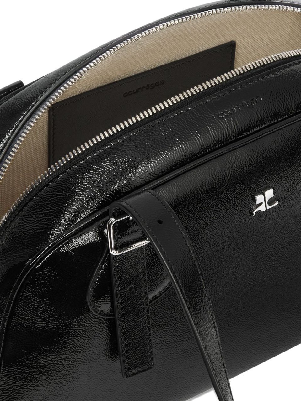 COURREGES Structured Black Handbag Zwart