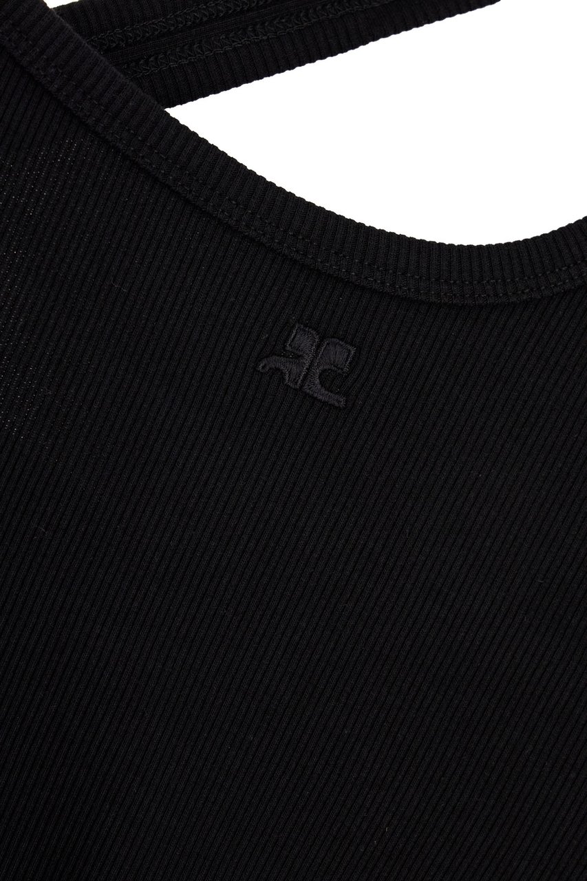 COURREGES Courreges Black cotton top Zwart