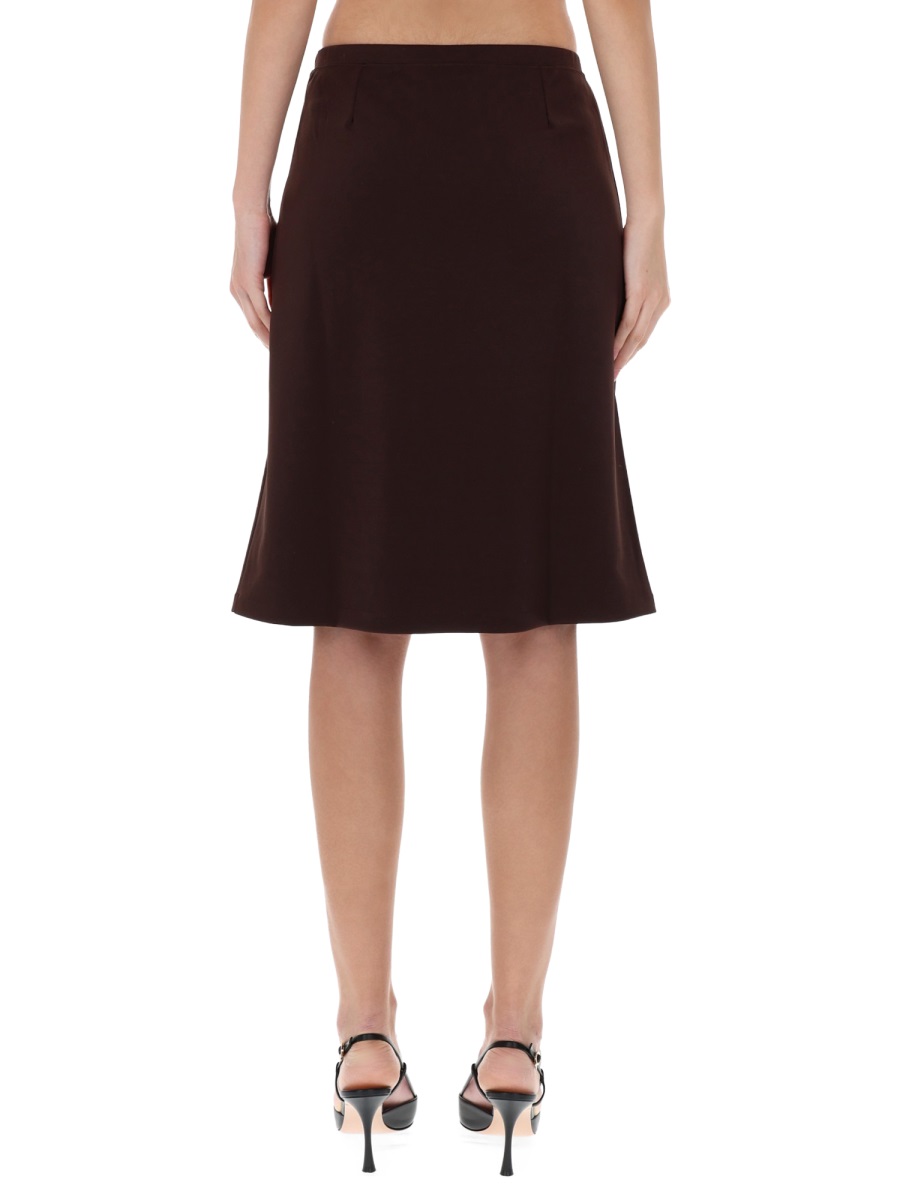 COURREGES Deep Brown Logo Waistband Skirt Zwart