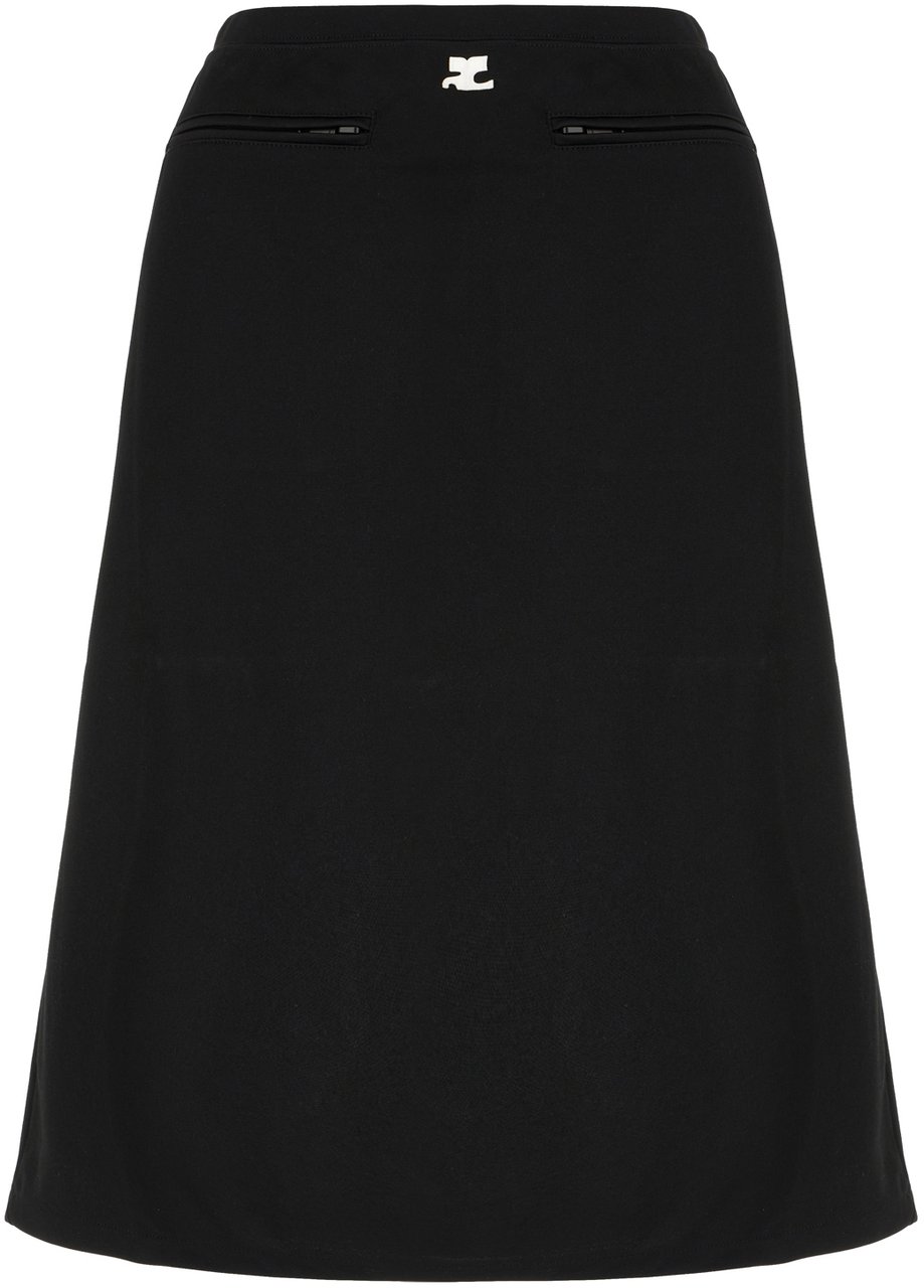 COURREGES Courreges Black polyester skirt Zwart
