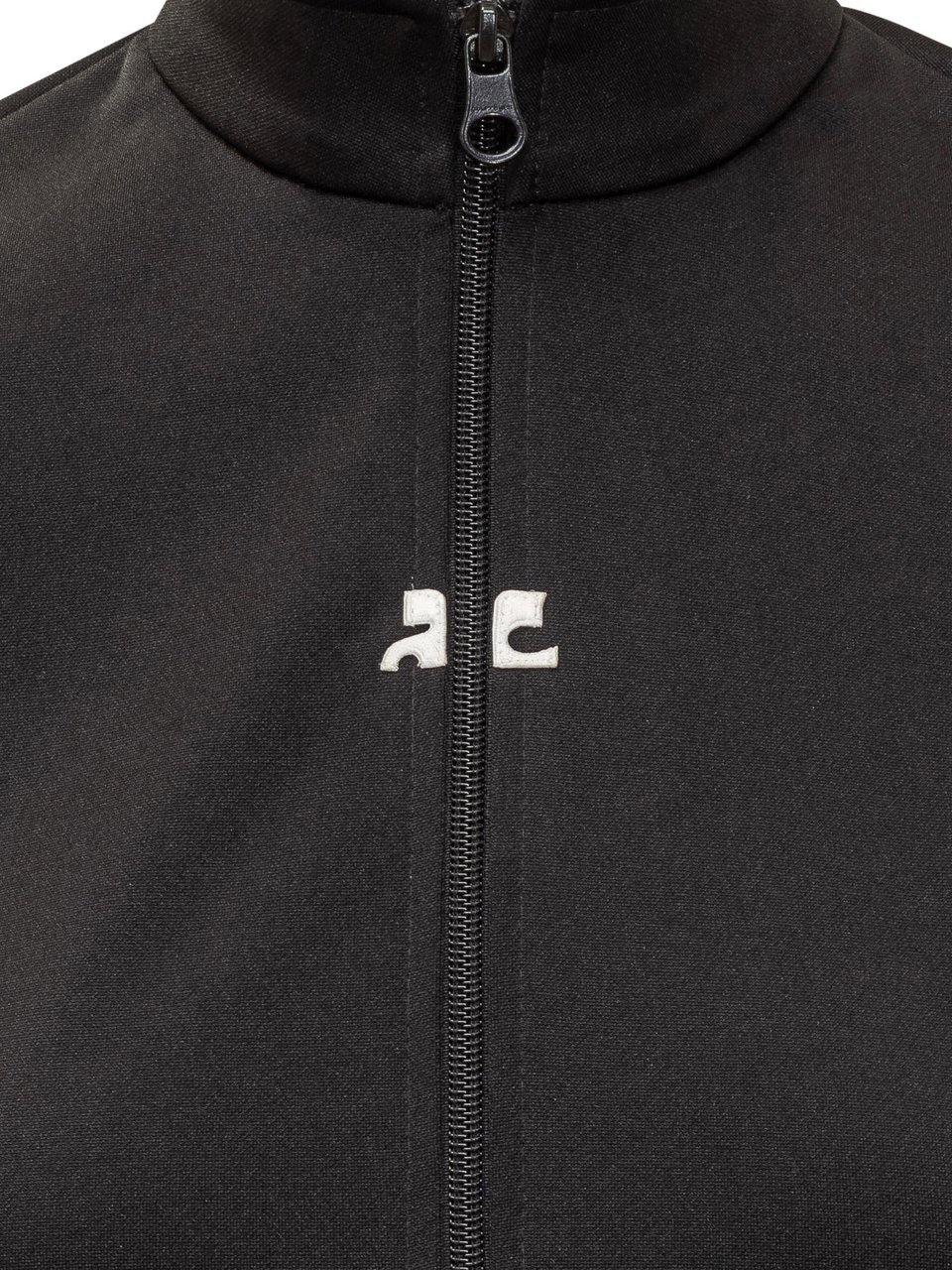 COURREGES T-shirt nera Courrèges con zip Zwart
