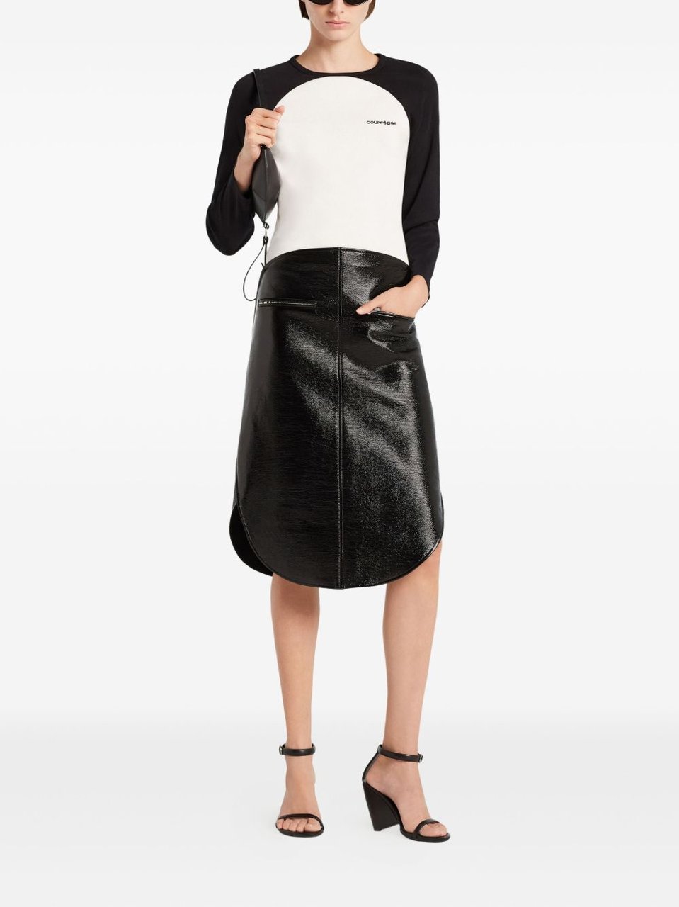 COURREGES Rounded Hem Top Wit