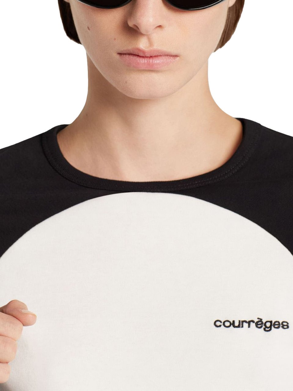 COURREGES Top White/Black Divers