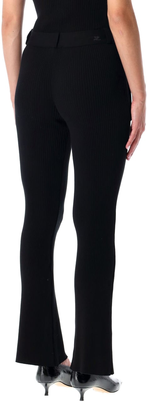 COURREGES 2-Pockets Rib Knit Pants Nero Zwart