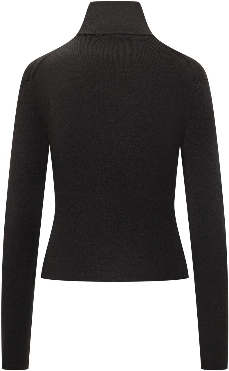 COURREGES Maglia nera Courrèges a collo alto Zwart