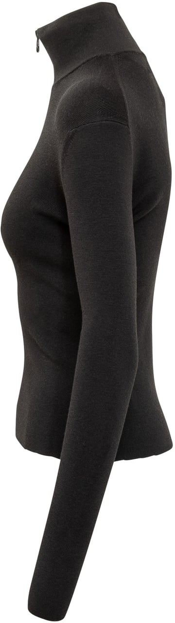 COURREGES Maglia nera Courrèges a collo alto Zwart