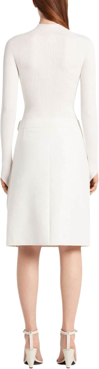 COURREGES Ribbed White Long-Sleeved Top Wit