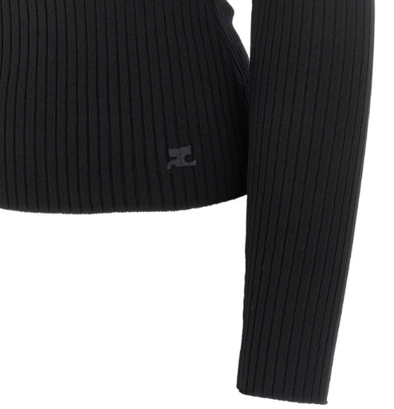 COURREGES Top Black Zwart